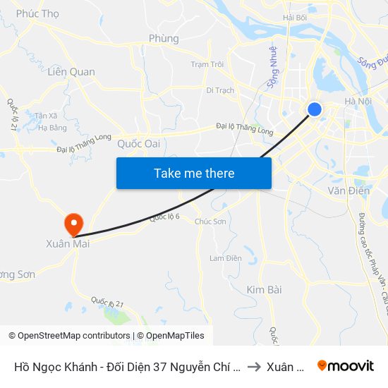 Hồ Ngọc Khánh - Đối Diện 37 Nguyễn Chí Thanh to Xuân Mai map