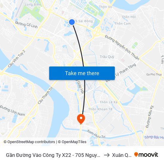 Gần Đường Vào Công Ty X22 - 705 Nguyễn Văn Linh to Xuân Quan map