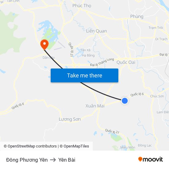 Đông Phương Yên to Yên Bài map