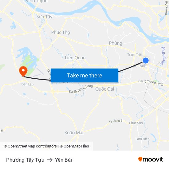 Phường Tây Tựu to Yên Bài map