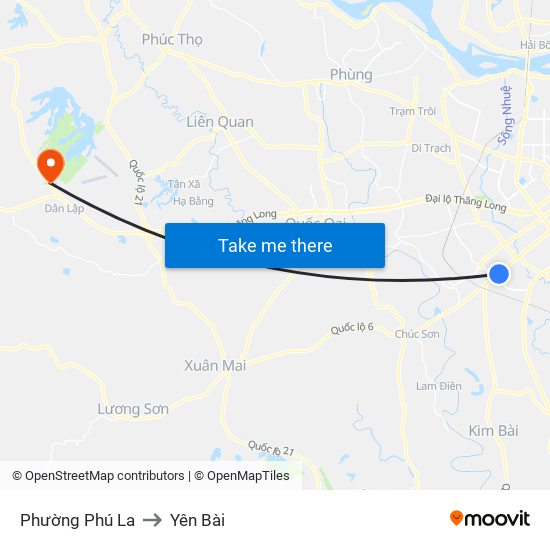 Phường Phú La to Yên Bài map