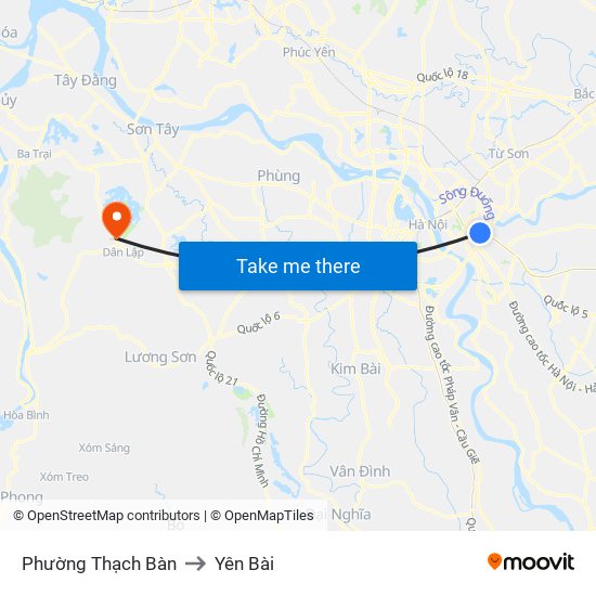 Phường Thạch Bàn to Yên Bài map