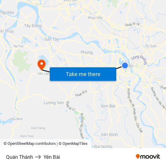 Quán Thánh to Yên Bài map