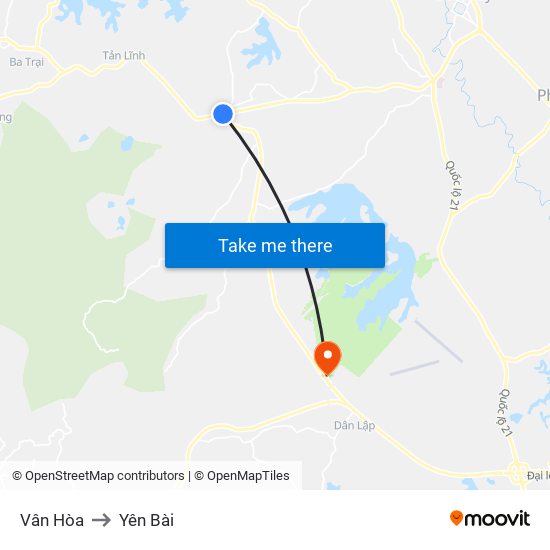 Vân Hòa to Yên Bài map