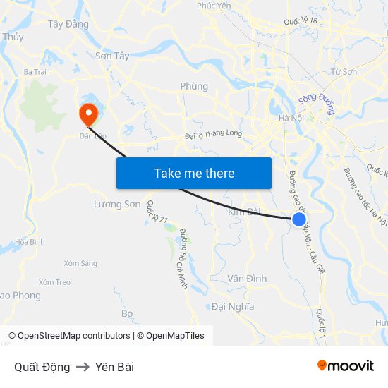 Quất Động to Yên Bài map