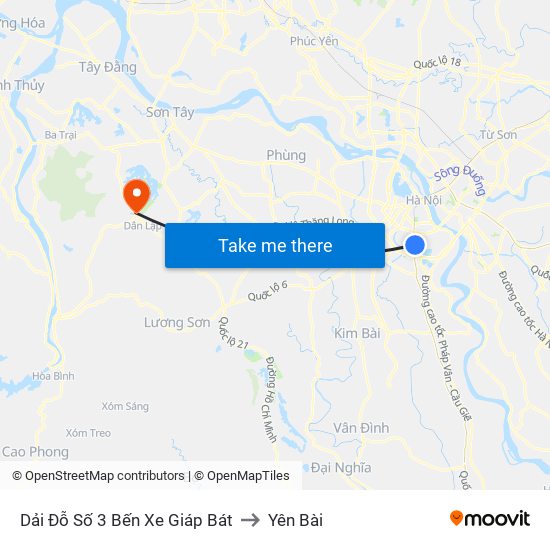 Dải Đỗ Số 3 Bến Xe Giáp Bát to Yên Bài map