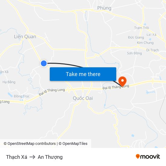 Thạch Xá to An Thượng map