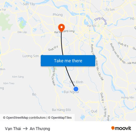 Vạn Thái to An Thượng map