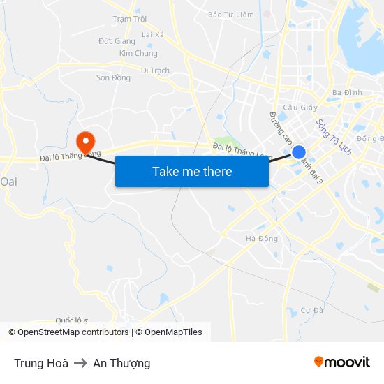 Trung Hoà to An Thượng map