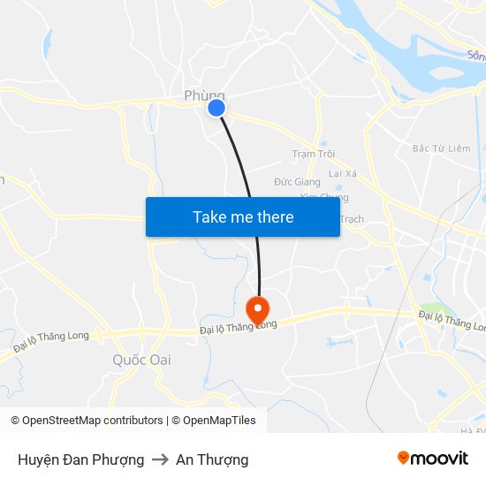 Huyện Đan Phượng to An Thượng map