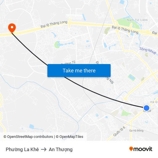 Phường La Khê to An Thượng map