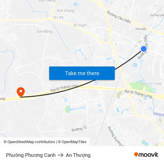 Phường Phương Canh to An Thượng map