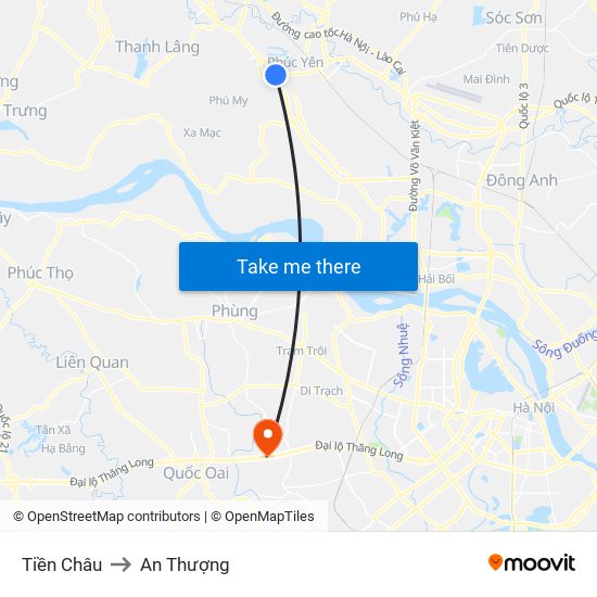 Tiền Châu to An Thượng map