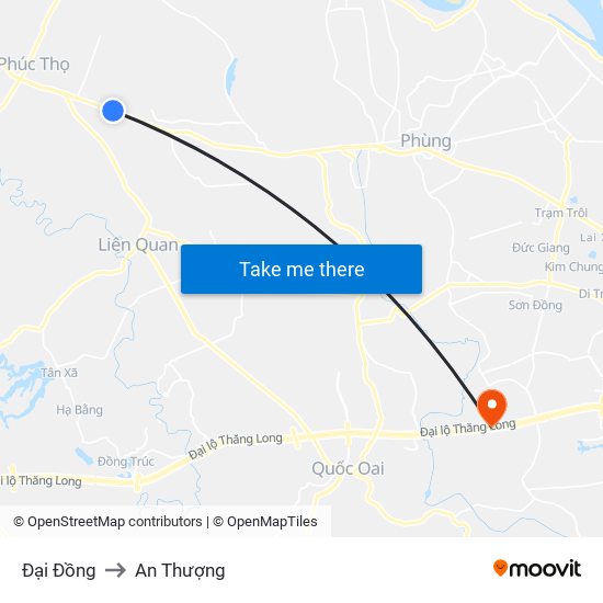 Đại Đồng to An Thượng map