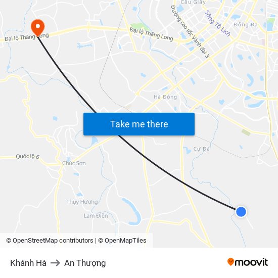 Khánh Hà to An Thượng map