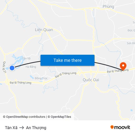 Tân Xã to An Thượng map