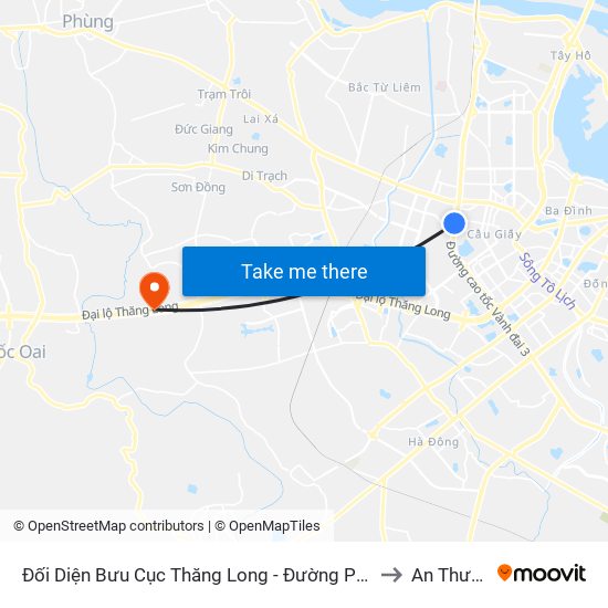 Đối Diện Bưu Cục Thăng Long - Đường Phạm Hùng to An Thượng map