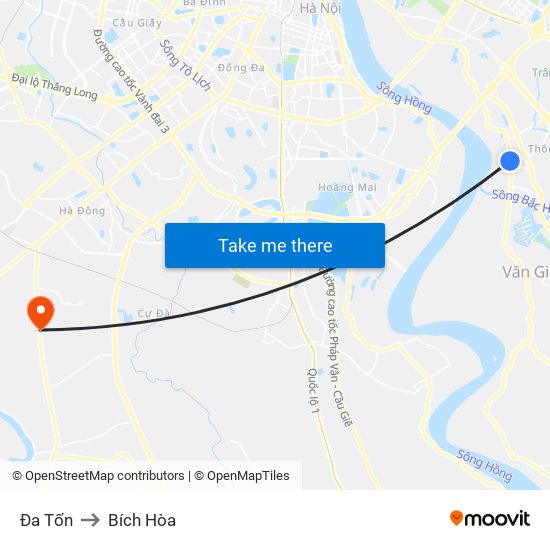 Đa Tốn to Bích Hòa map