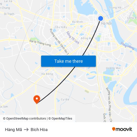 Hàng Mã to Bích Hòa map
