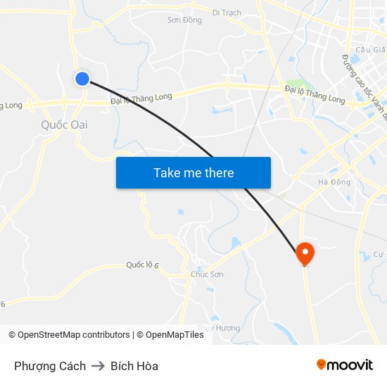 Phượng Cách to Bích Hòa map