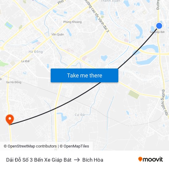 Dải Đỗ Số 3 Bến Xe Giáp Bát to Bích Hòa map