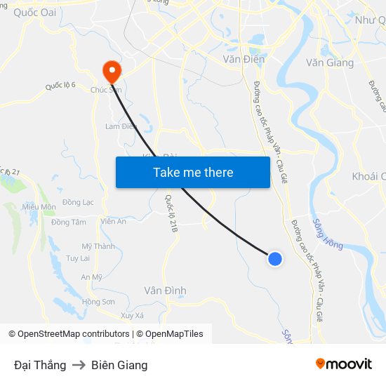 Đại Thắng to Biên Giang map