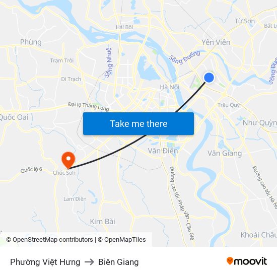 Phường Việt Hưng to Biên Giang map