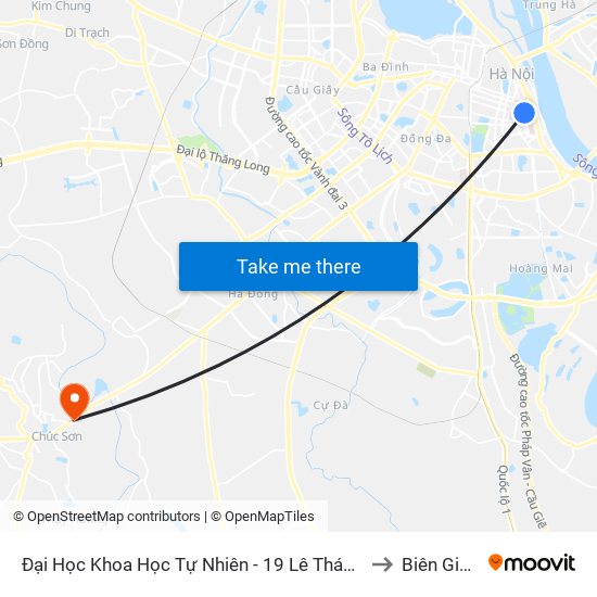 Đại Học Khoa Học Tự Nhiên - 19 Lê Thánh Tông to Biên Giang map