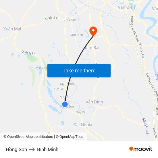 Hồng Sơn to Bình Minh map