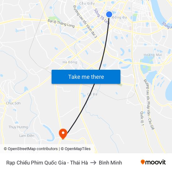 Rạp Chiếu Phim Quốc Gia - Thái Hà to Bình Minh map