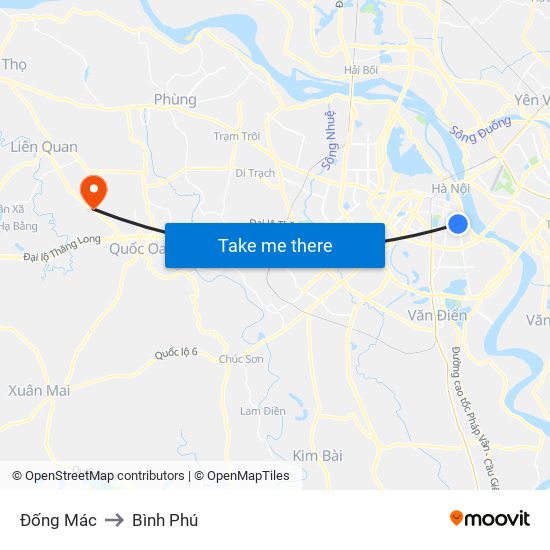 Đống Mác to Bình Phú map