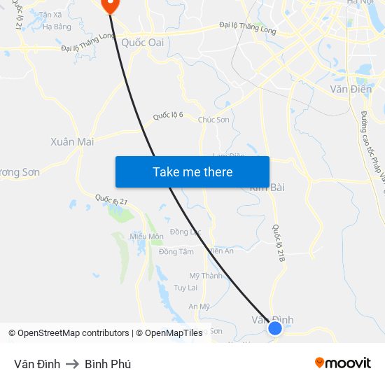 Vân Đình to Bình Phú map