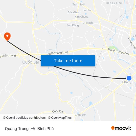 Quang Trung to Bình Phú map