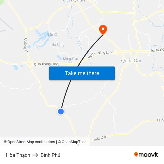 Hòa Thạch to Bình Phú map