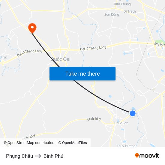 Phụng Châu to Bình Phú map