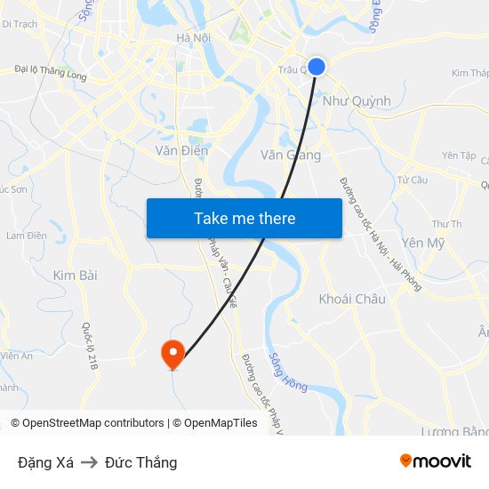 Đặng Xá to Đức Thắng map