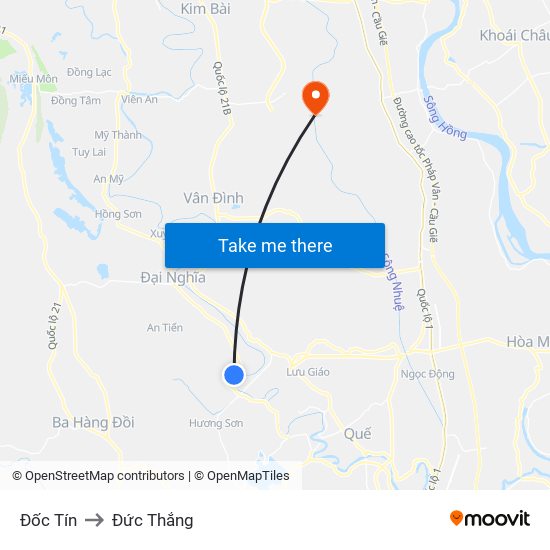 Đốc Tín to Đức Thắng map