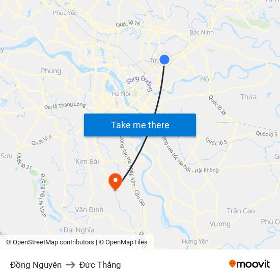 Đồng Nguyên to Đức Thắng map