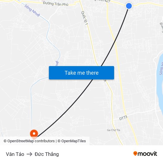 Vân Tảo to Đức Thắng map