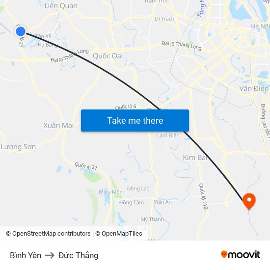 Bình Yên to Đức Thắng map