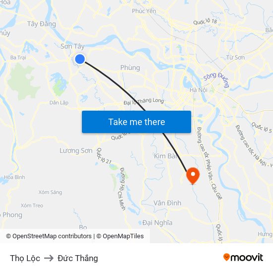 Thọ Lộc to Đức Thắng map