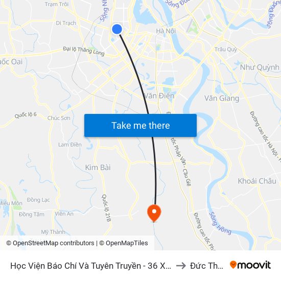 Học Viện Báo Chí Và Tuyên Truyền - 36 Xuân Thủy to Đức Thắng map