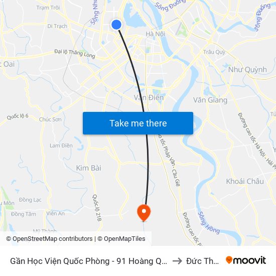 Gần Học Viện Quốc Phòng - 91 Hoàng Quốc Việt to Đức Thắng map