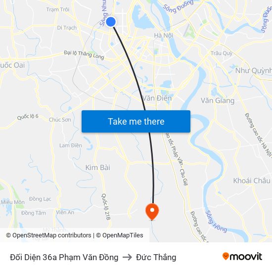 Đối Diện 36a Phạm Văn Đồng to Đức Thắng map