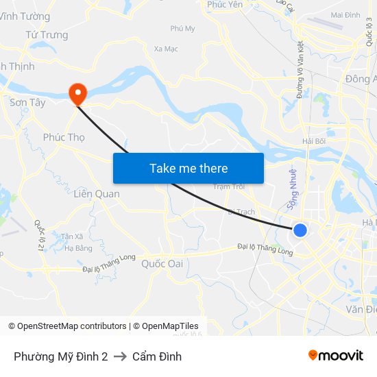 Phường Mỹ Đình 2 to Cẩm Đình map