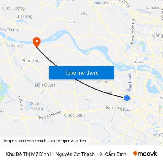 Khu Đô Thị Mỹ Đình Ii- Nguyễn Cơ Thạch to Cẩm Đình map