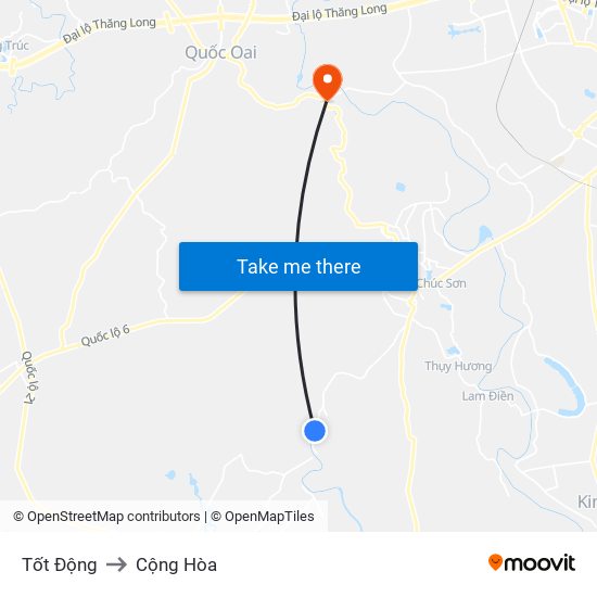 Tốt Động to Cộng Hòa map