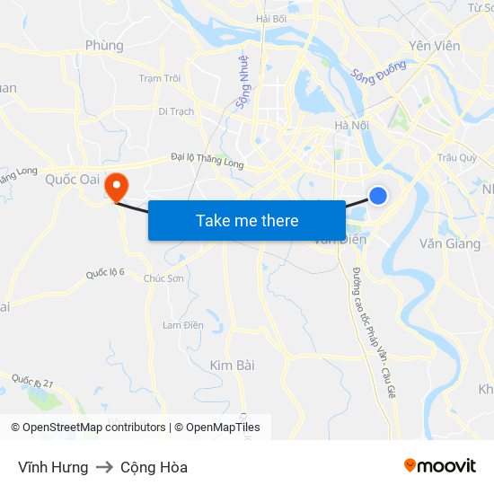 Vĩnh Hưng to Cộng Hòa map