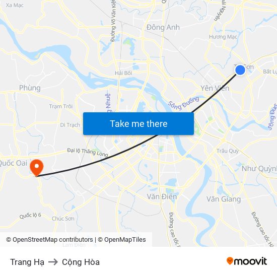 Trang Hạ to Cộng Hòa map