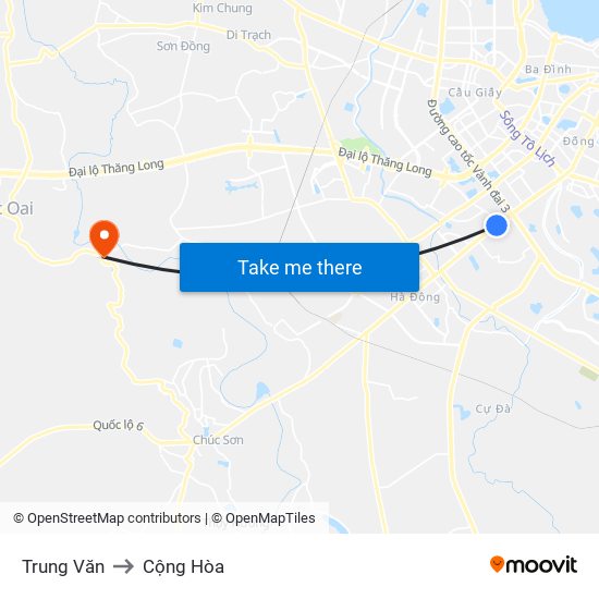 Trung Văn to Cộng Hòa map